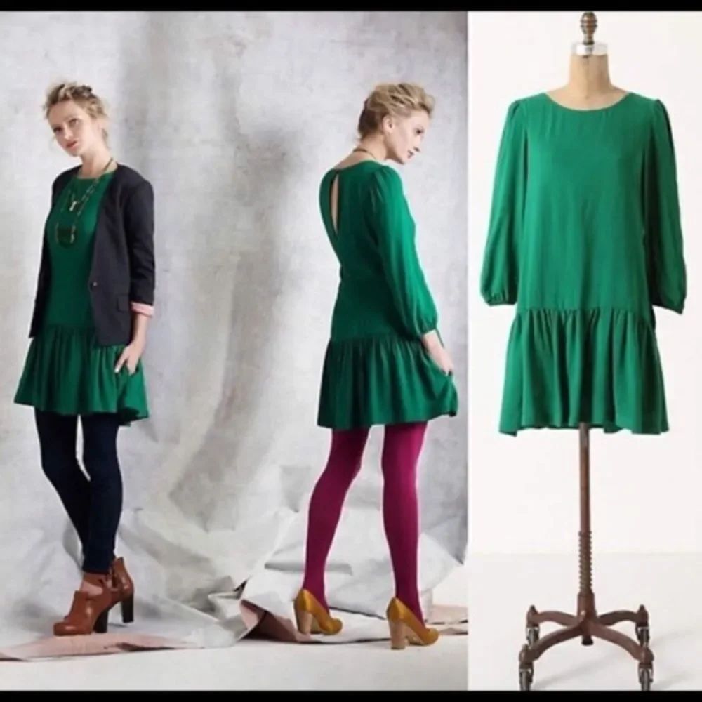 ✨ Anthropologie Meadow Rue Green Dress ✨